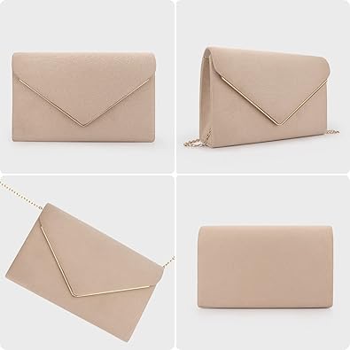 Clutch Purse for Women Evening Bags Handbags for Wedding Party Cocktail Prom Faux Suede Crossbody Shoulder Bag